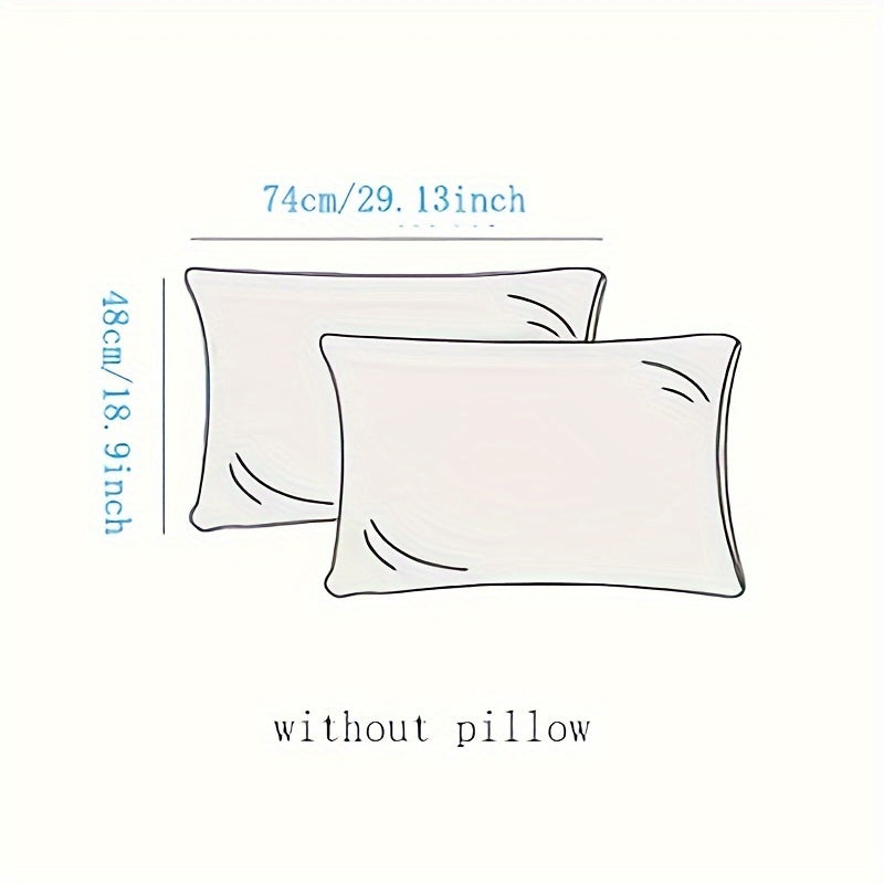 Set of 2 Cotton Pillowcases with Cartoon and Nature Designs, Breathable, Easy to Clean