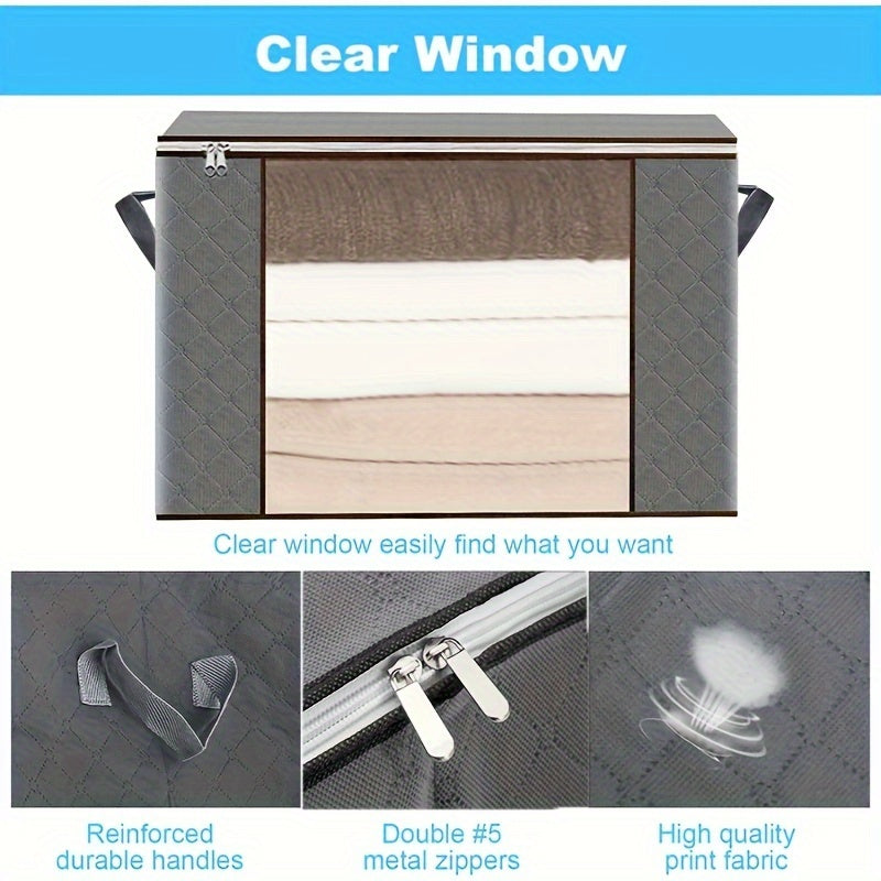 Большие 90L сумки для хранения с ручками и молниями для организации шкафа, упаковка 6 шт.