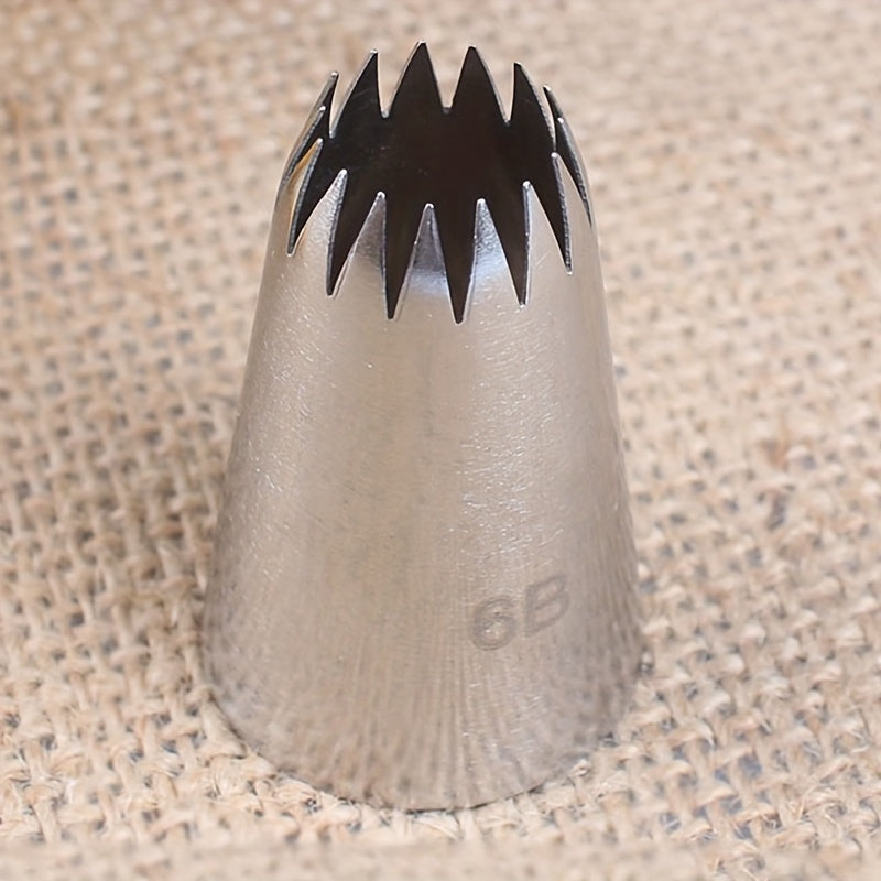 Stainless Steel 6B Cream Decorating Nozzle for Baking and Cake Decorating