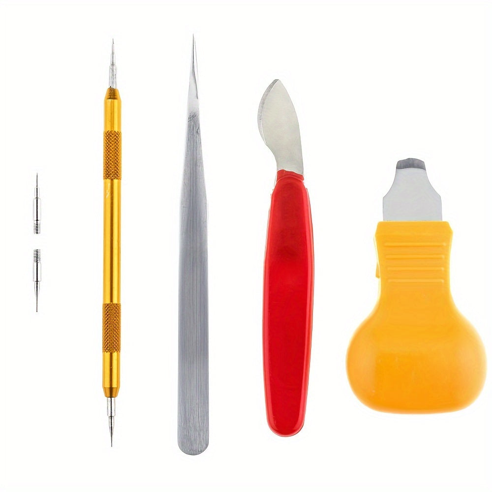 Kit de reparación de relojes 147 piezas Herramientas de acero al carbono con bolsa de almacenamiento para uso doméstico