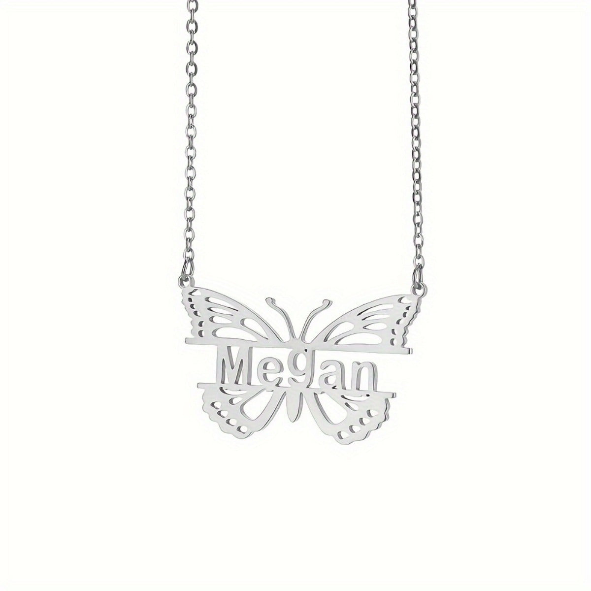 Personalized Butterfly Name Necklace 18K Gold Plated Stainless Steel Gift for Women