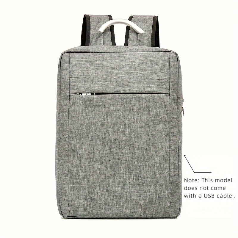 Large Nylon Travel Laptop Backpack with USB Charging and Stain-Resistant Features