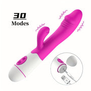Women Dual-Head Vibrator Pink White Rechargeable 3 Speeds Stimulator