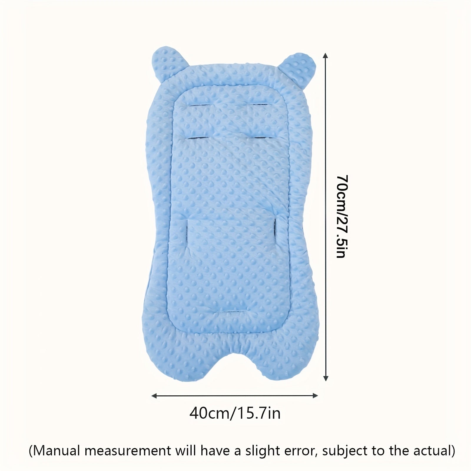 Infant Stroller Seat Liner Thickened Winter Cushion Non-Slip Warm Cotton Red Blue