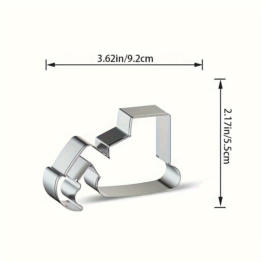 Stainless Steel Excavator Cookie Cutter Set with Yellow Plunger for Baking