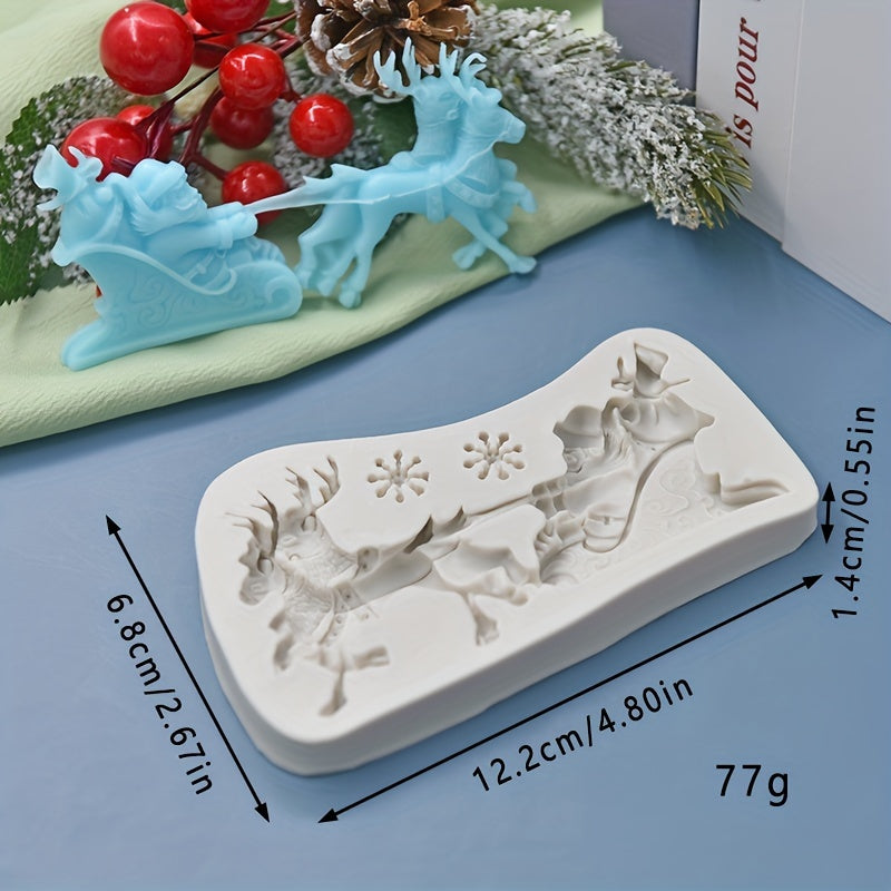 Christmas Silicone Mold for Santa Claus and Elk Candy Chocolates Cake Decorations
