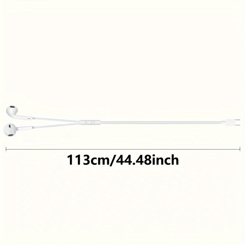 In-Ear Type-C Headphones with Microphone High Sound Quality Sports Compatible with USB-C Devices