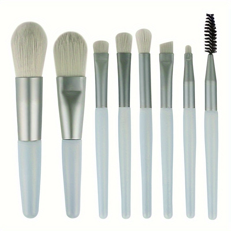 8-Piece Makeup Brush Set for Combination Skin Squirrel Hair Oval Brushes Foundation Eye Shadow Beginner Friendly