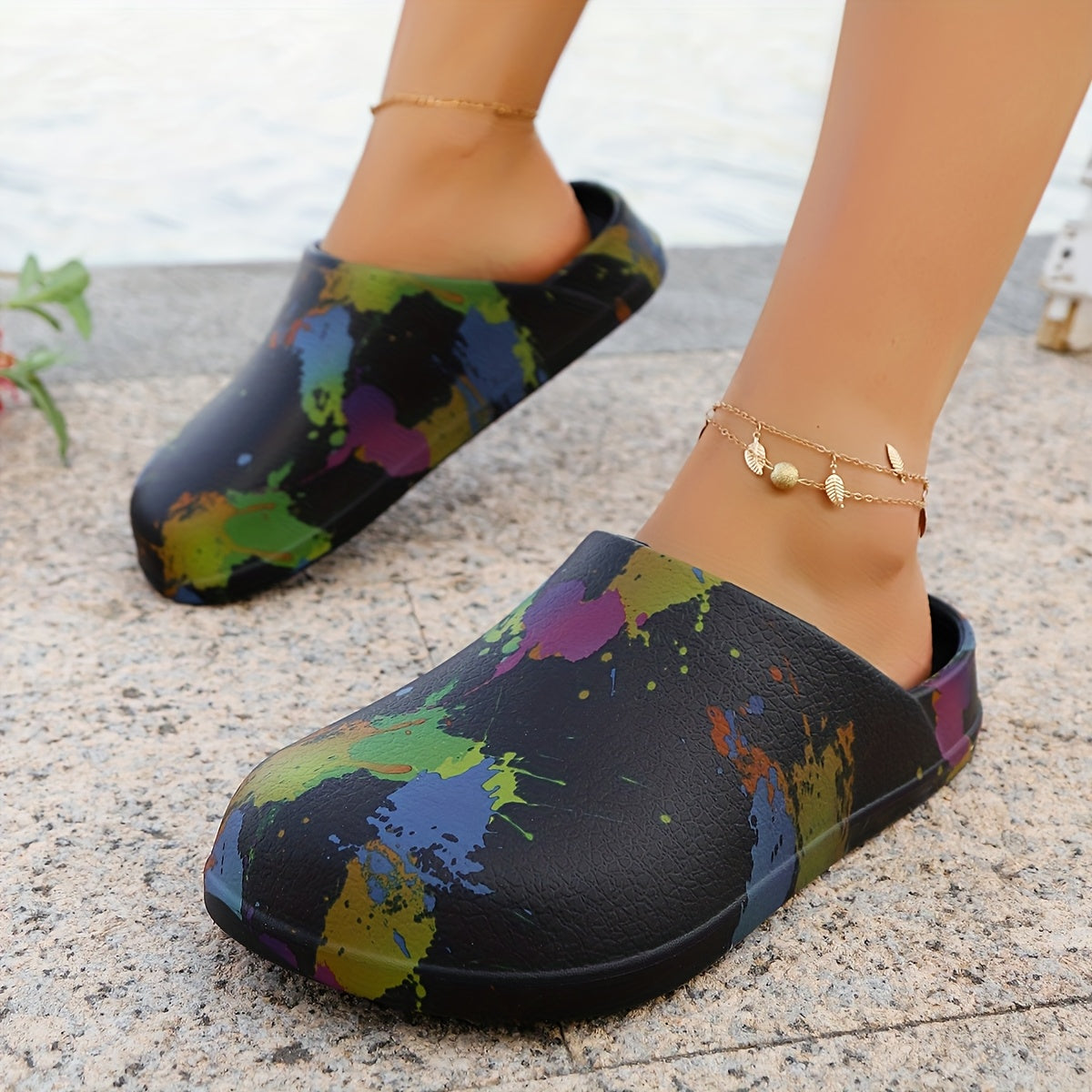 Women's Colorful Camo Print EVA Clogs Lightweight Non-Slip Sandals
