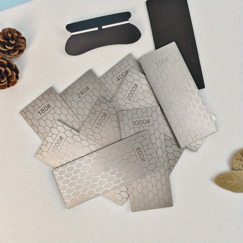 Oshxona pichog'ini sharpen qilish to'plami, olmos bilan qirqish pad va tormozsiz asos bilan