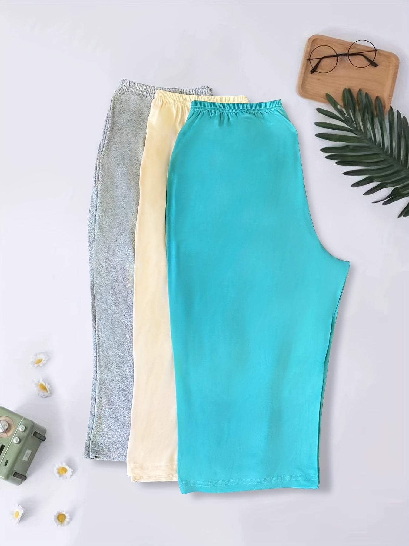 Women's Plus Size Lounge Pants Elastic Waist Capri Home Wear