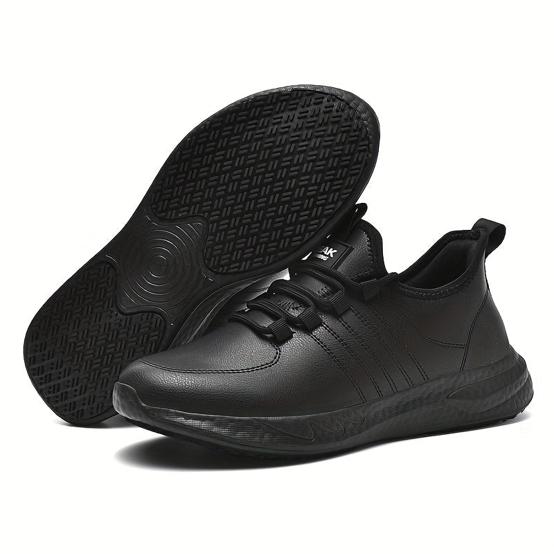 Women Plus Size Non-Slip Chef Shoes Black Microfiber Work Sneakers