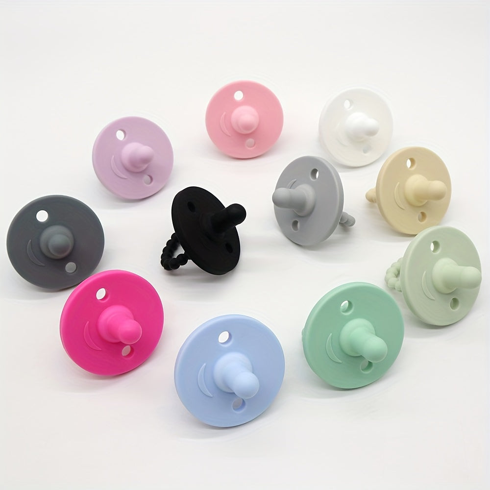 Soft Silicone Pacifier for Newborns with Cute Round Shape Teething Soother