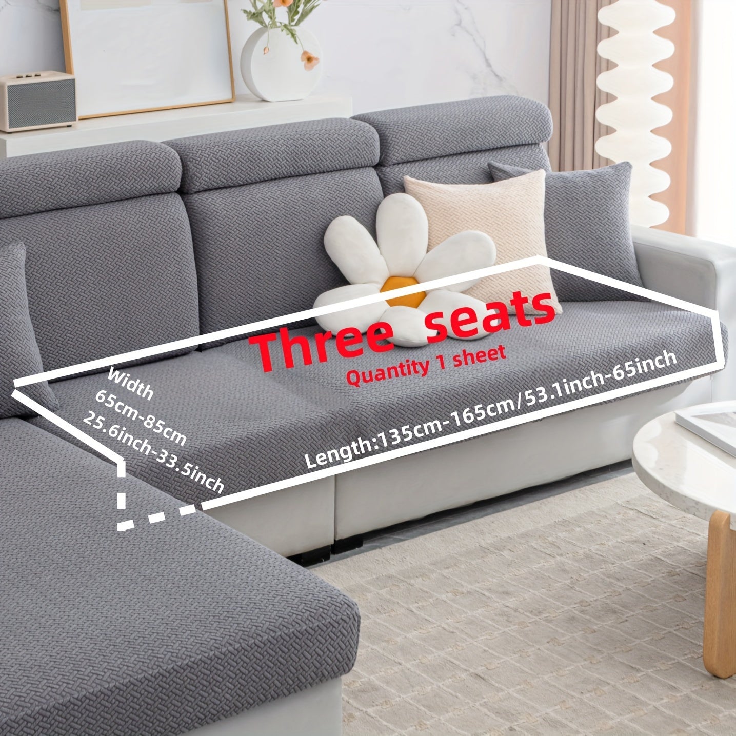 Checkered Polar Fleece Sofa Cover Universal Fit Machine Washable Multi-Purpose