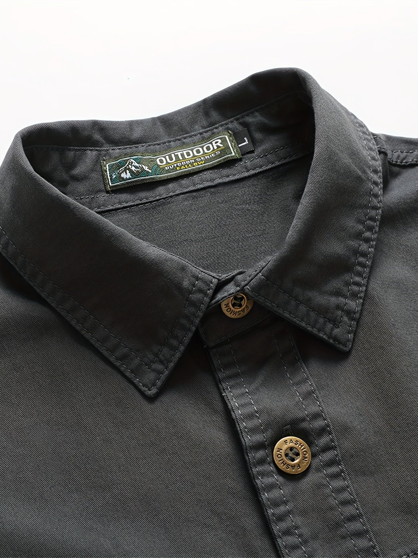 Men's Summer Cotton Short Sleeve Casual Shirt with Pocket Solid Color Regular Fit