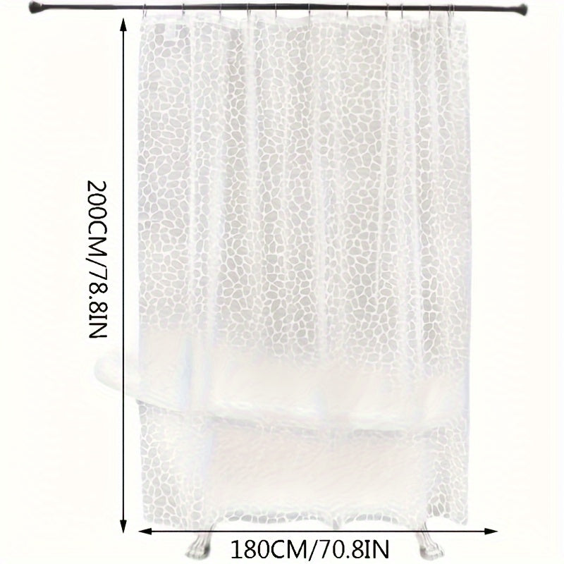 Cortina de ducha de vinilo impermeable con patrón de piedras 179.83cm x 179.83cm