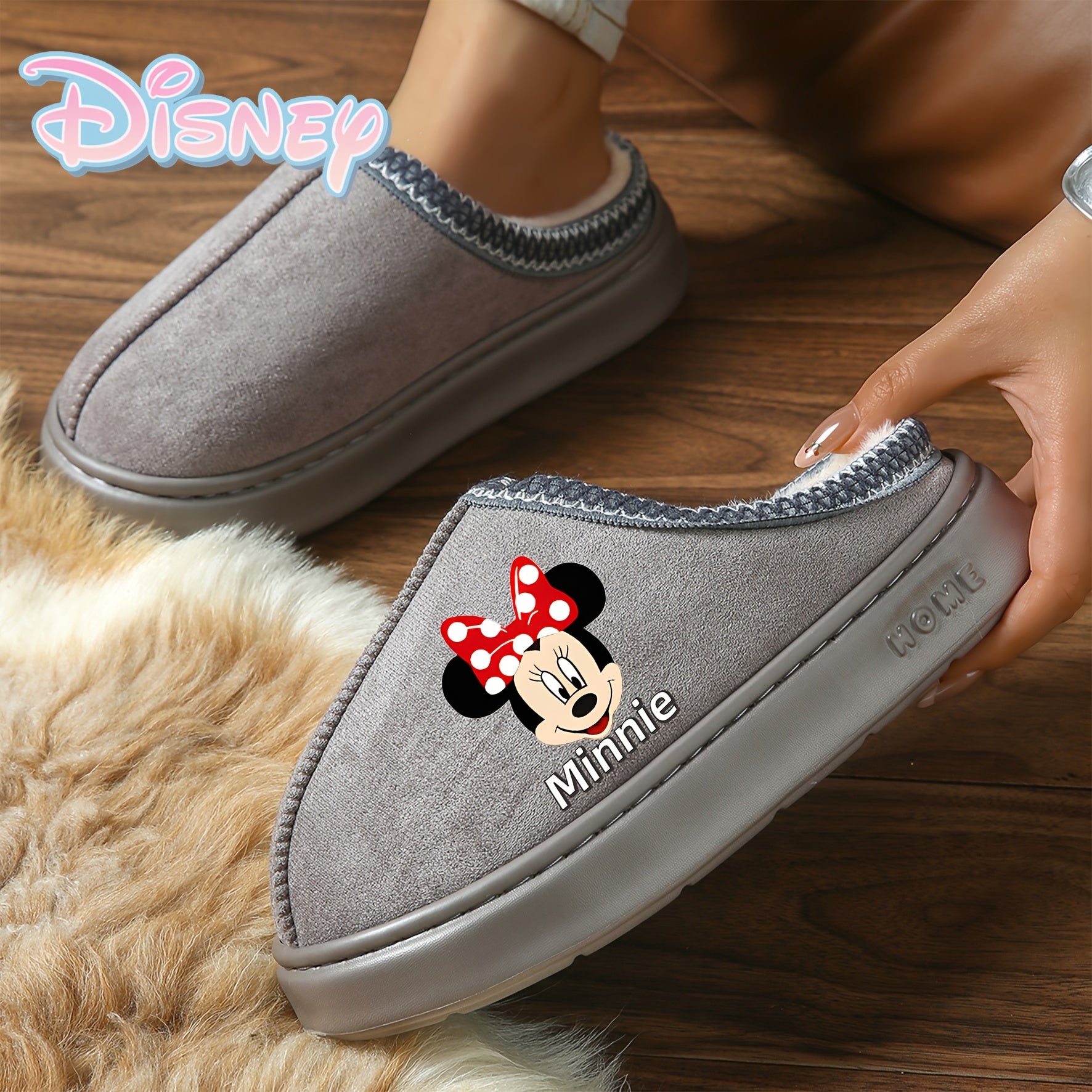 Kids Plush Slippers Artificial Fur Non-Slip Brown Beige Indoor Comfort