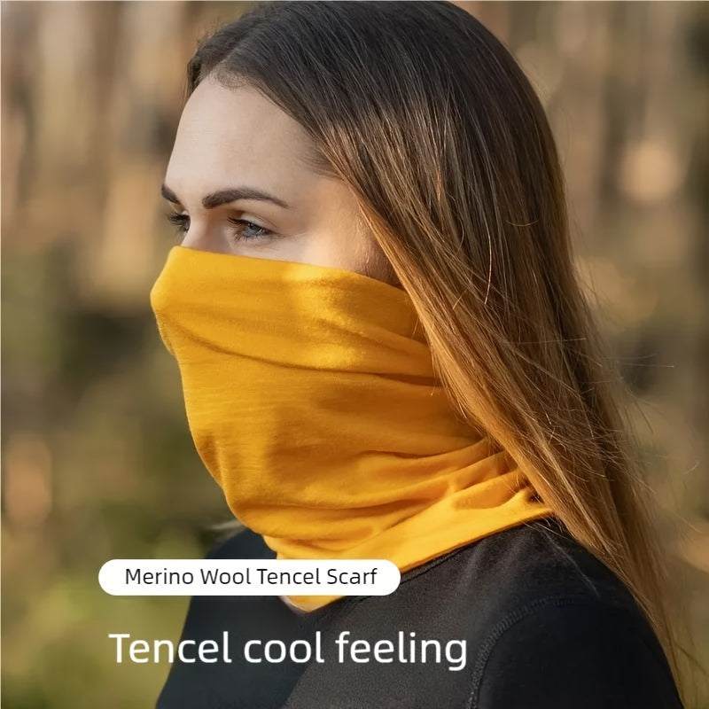 Merino Wool Neck Gaiter Breathable Quick-Drying Sun Protection Mask for Outdoor Activities