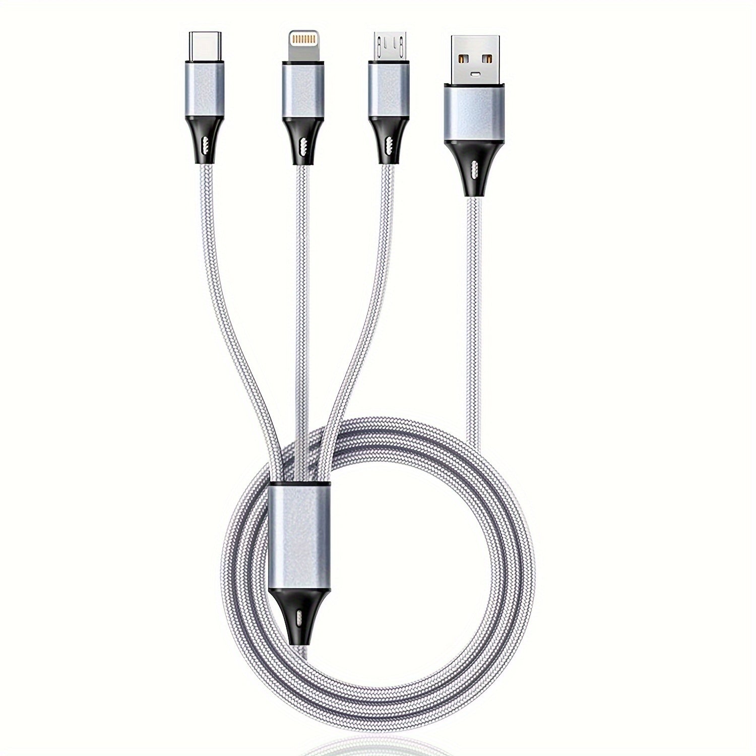 Nylon Woven Fast Charging Cable for iPhone, Type-C, Micro USB Devices