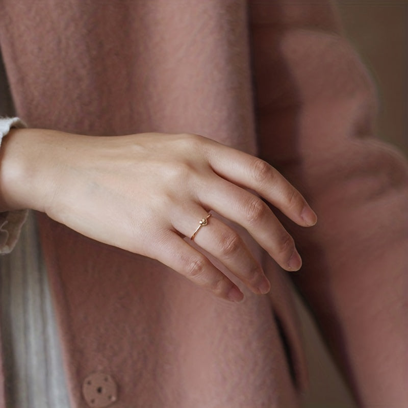 Ayollar uchun zamonaviy 925 sterling kumush yurak uzuk - Nafis geometrik dizayn, har kuni kiyish uchun va 14-fevral sovg'asi uchun ideal