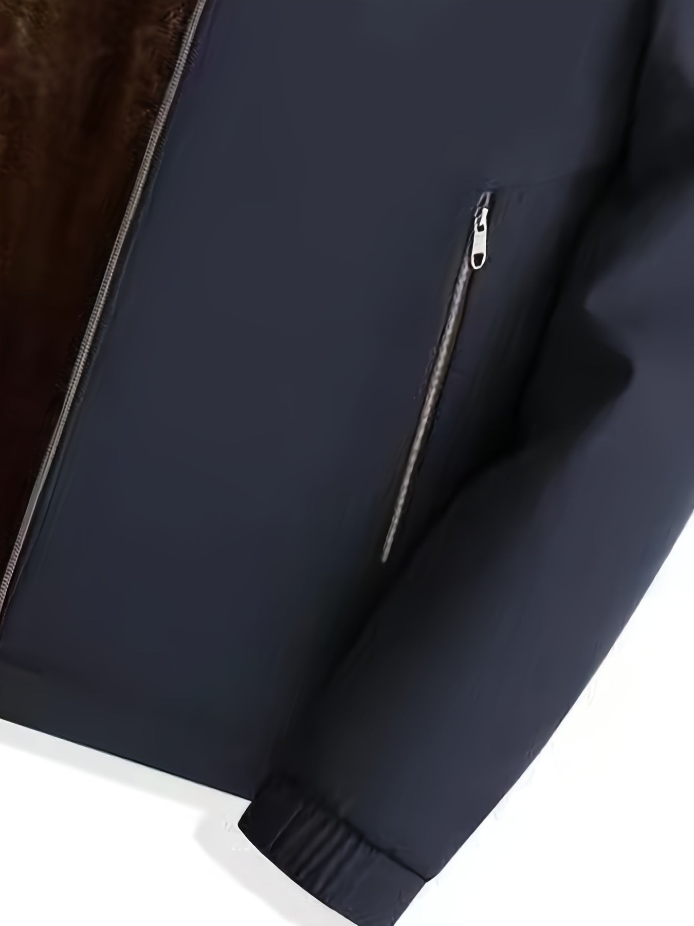 Men's Casual Winter Jacket with Stand-Up Collar Fleece Lining Windproof Regular Fit