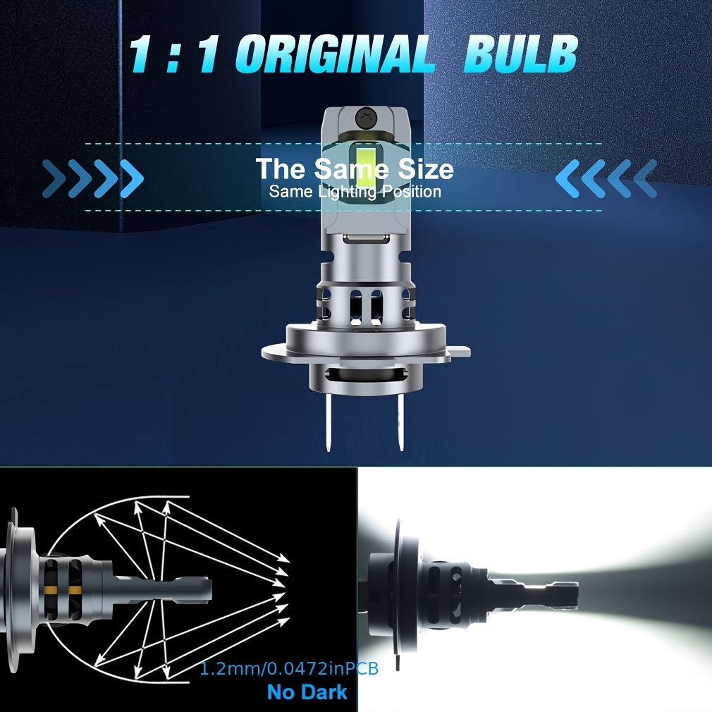 2 Pack LED Car Headlight Bulbs H7 60W 20000lm Bright White 6500K