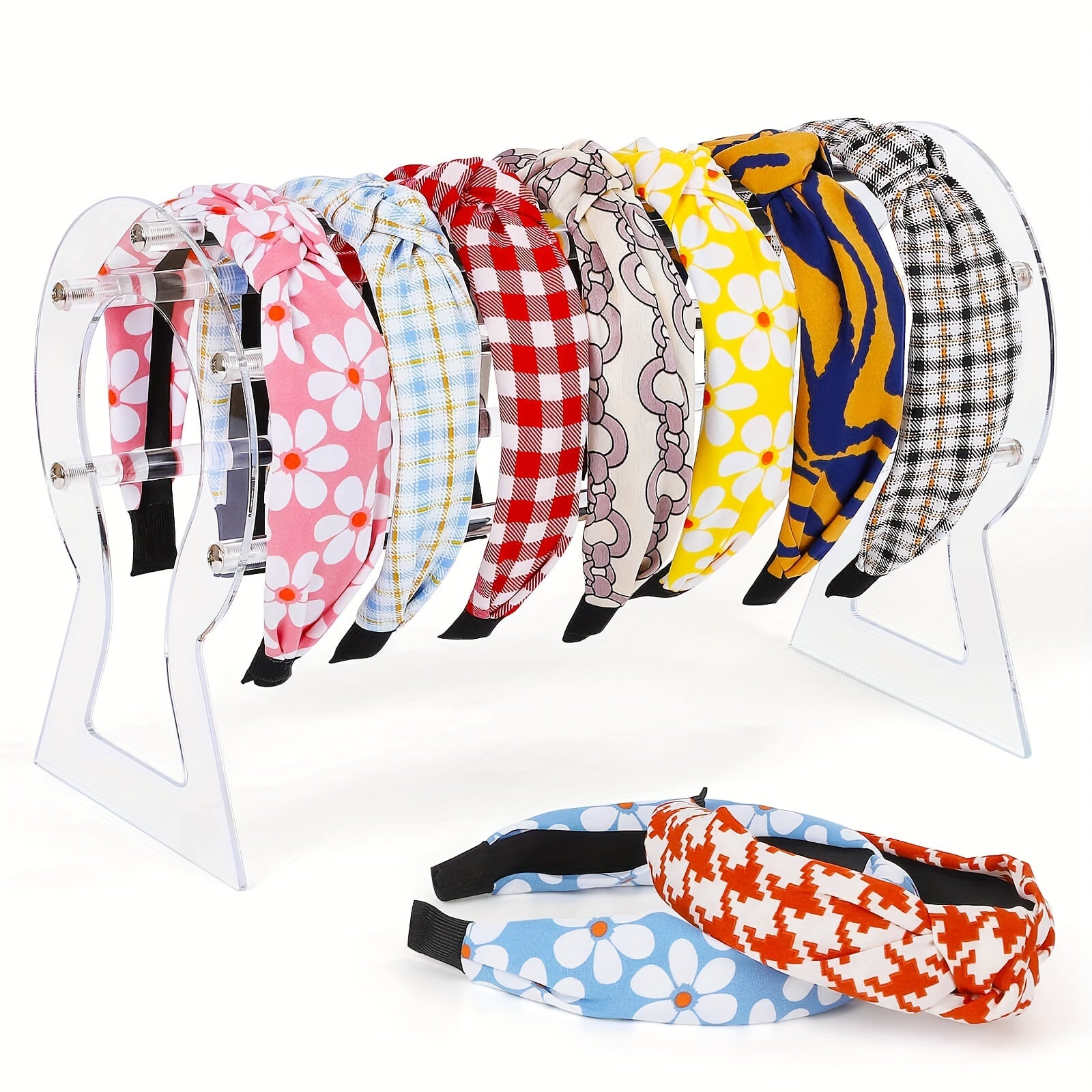 Transparent Headband Holder for Display and Storage of Hair Accessories