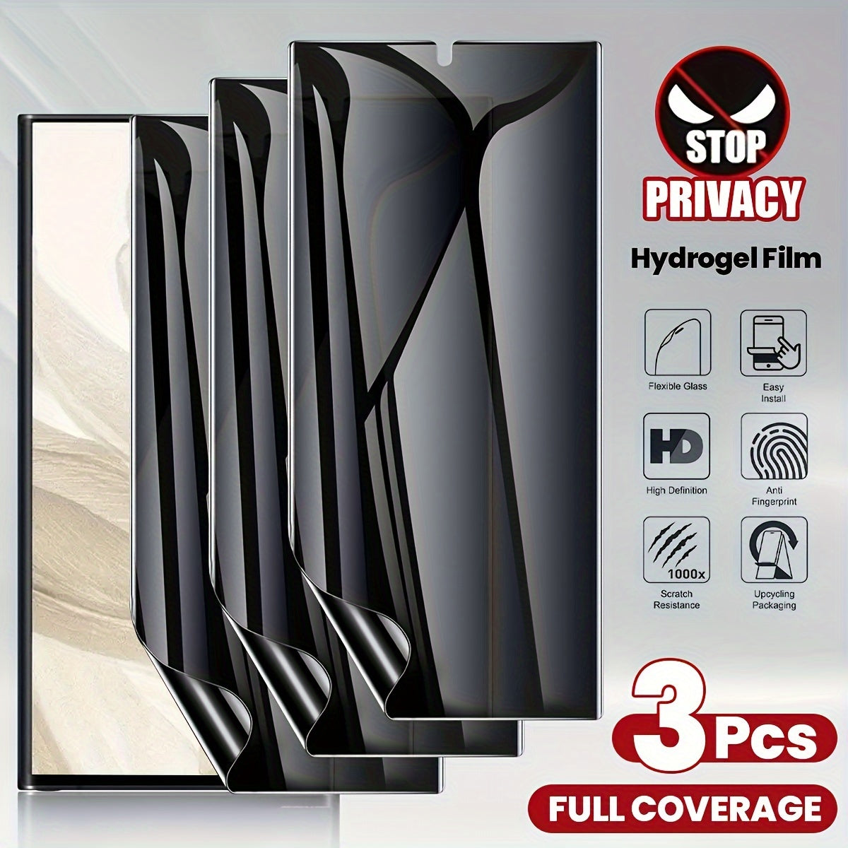 Full Coverage Privacy Screen Protector for Samsung Galaxy Phones Anti-Peeping Bubble-Free