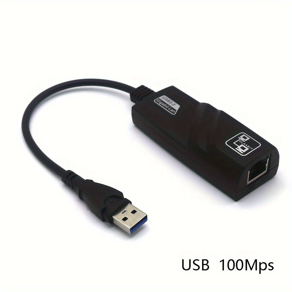 USB 3.0 Ethernet adapteri PC/Laptop uchun, 1000Mbps/100Mbps tezliklarni qo'llab-quvvatlaydi, Smartthings bilan mos keladi, USB orqali quvvatlanadi, ishlash voltaji ≤36V.