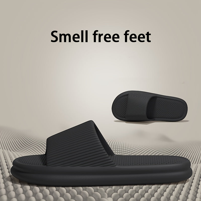 Мужские Oversized EVA слайды с толстой мягкой нескользящей подошвой для использования внутри помещений, на пляже и для отдыха, черные