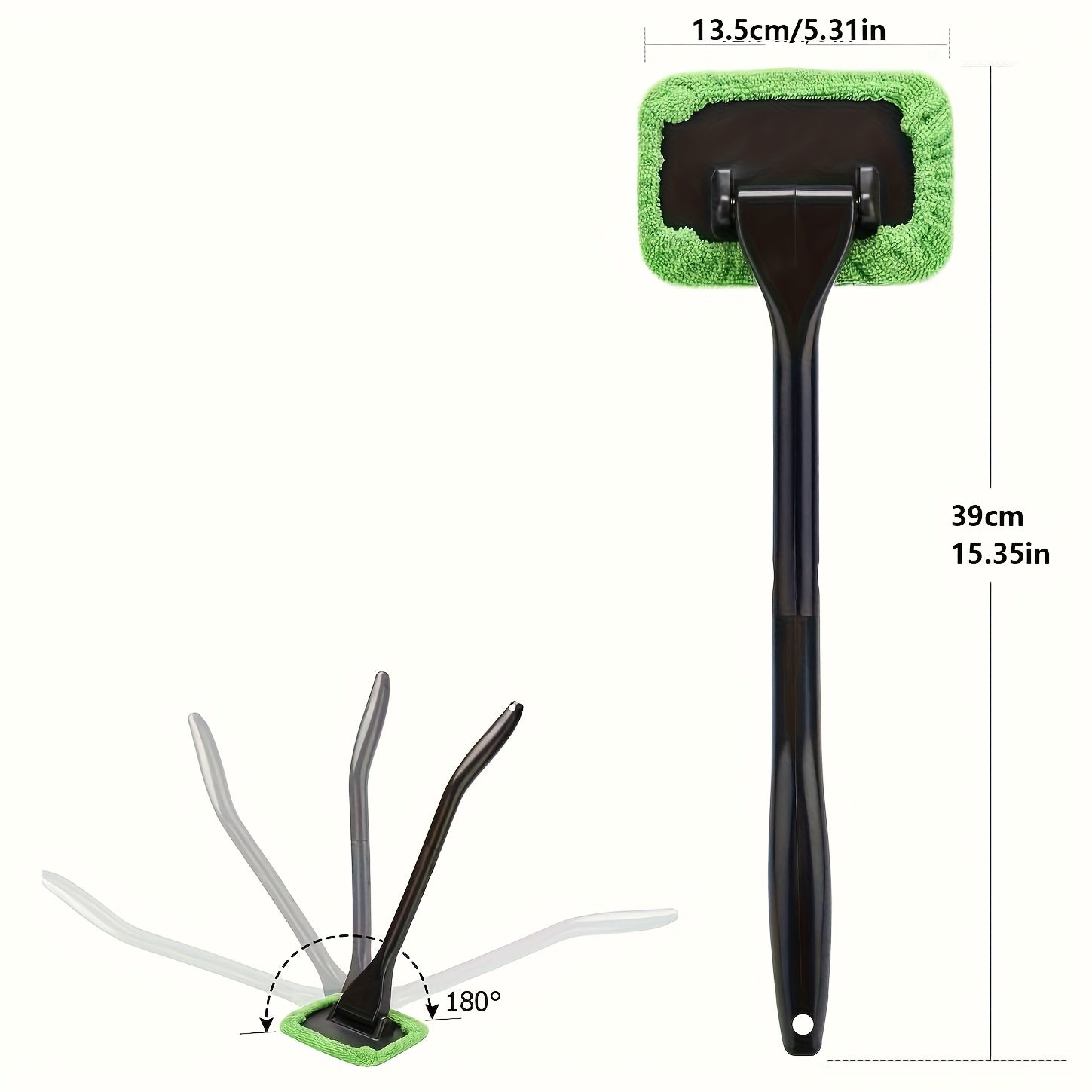 6 Pcs Car Window Cleaner Set Microfiber Pads Long-Handle Brushes Durable PVC