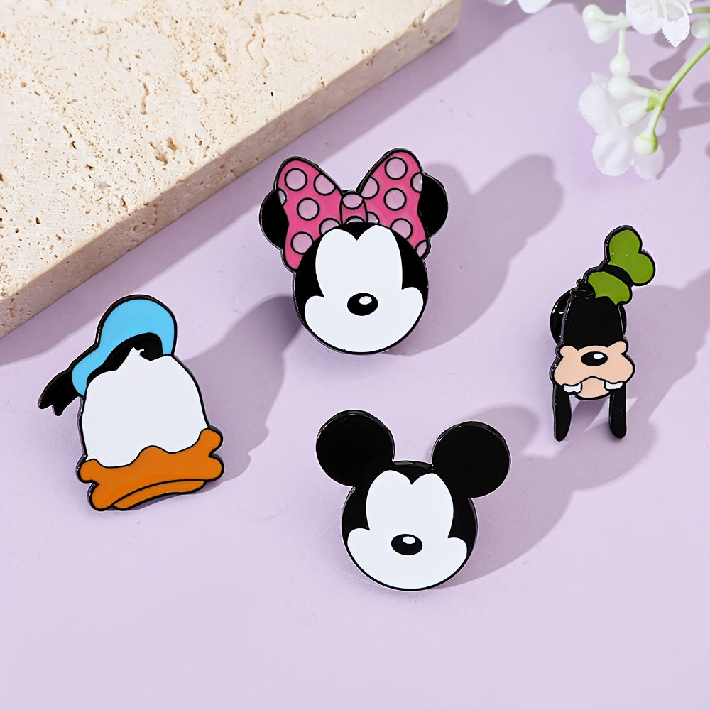 Set of 5 Cartoon Enamel Brooch Pins for Clothes and Bags Irregular Shapes