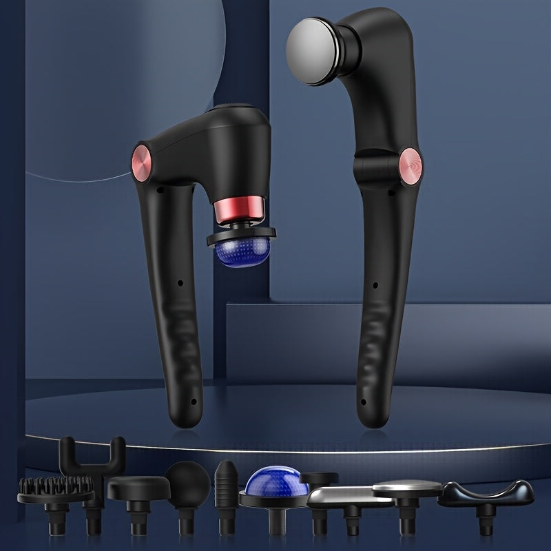 USB orqali zaryadlanadigan, 9 ta intensivlik sozlamalari, bir nechta burchak sozlamalari, 10 ta almashtiriladigan massaj boshliqlari va issiq/sovuq terapiya imkoniyatlariga ega bo'lgan qiyshayuvchi fasiyal gun.