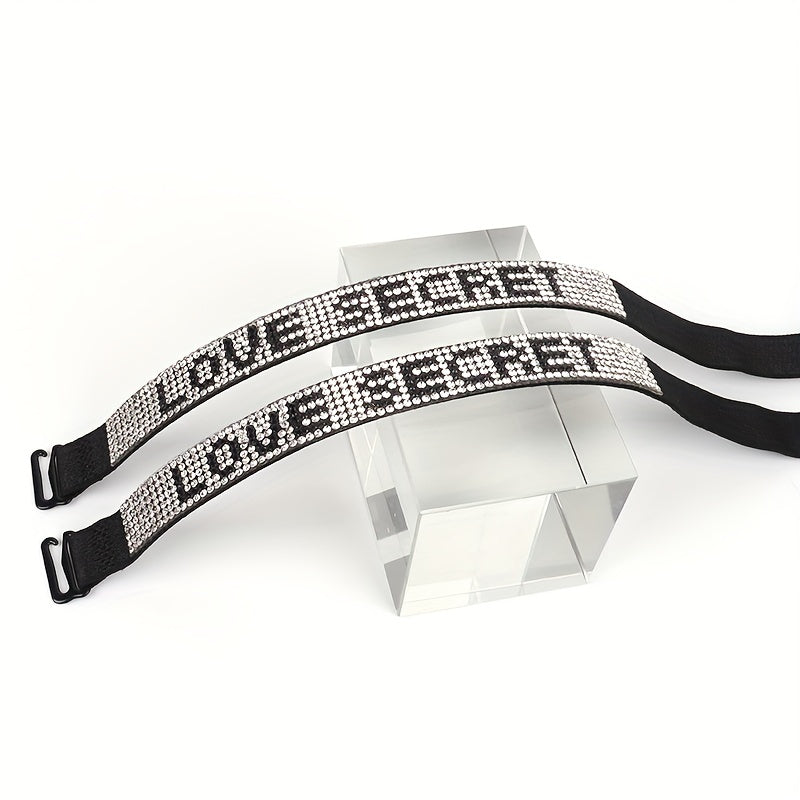 Rhinestone Bra Strap Elastic Lingerie Accessory for Women