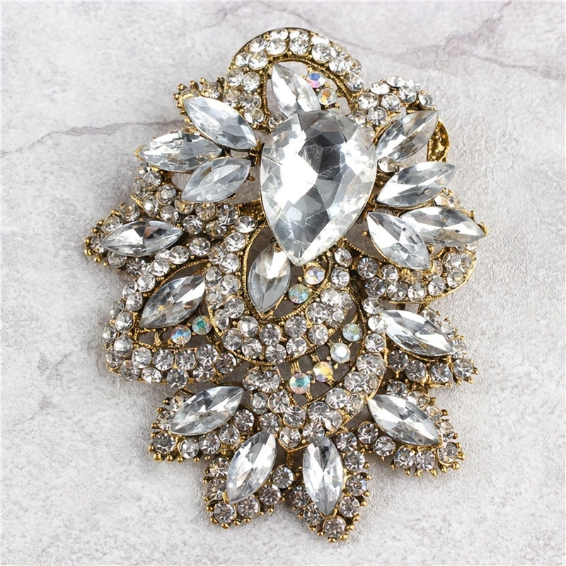 Women's Rhinestone Lapel Pin Sparkling Badge for Dress Sweater Clothing Decor