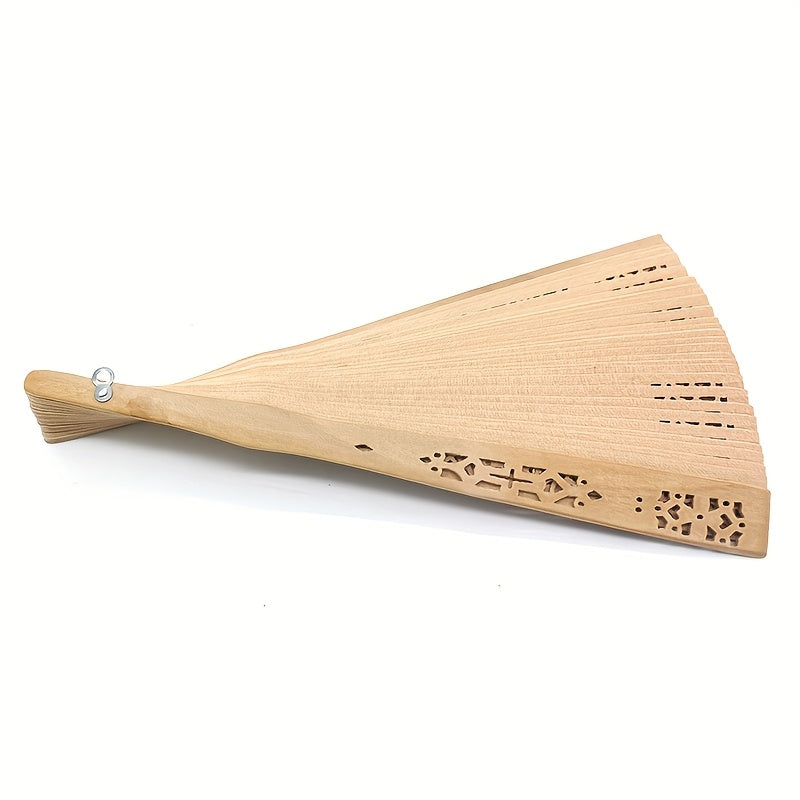 Small Incense Wood Fan with Burmese Agarwood Sunflower Design for Weddings and Room Decor