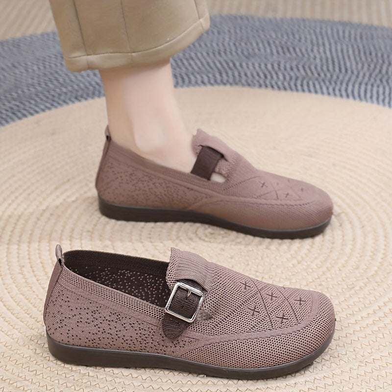 Women's Slip-On Flats Breathable Fabric Comfortable Walking Shoes