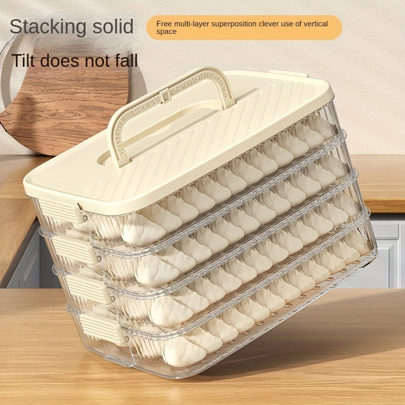 Food-Grade Stackable Storage Box for Dumplings and Wontons Refrigerator Organizer
