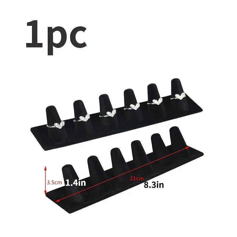 Бархатная подставка для украшений с 6 отделениями для колец, часов и аксессуаров
