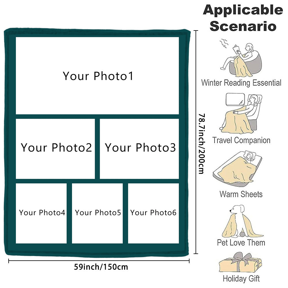 Custom Photo Blanket Soft Flannel Throw Personalized Gift for Home and Travel