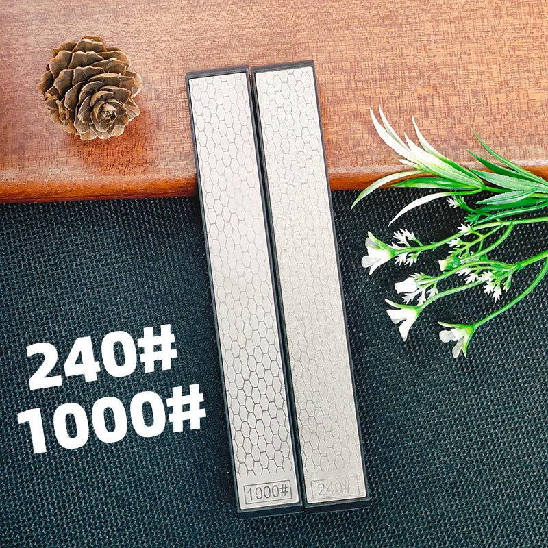 4-Piece Diamond Knife Sharpener Set with Manual Rods Non-Slip Base