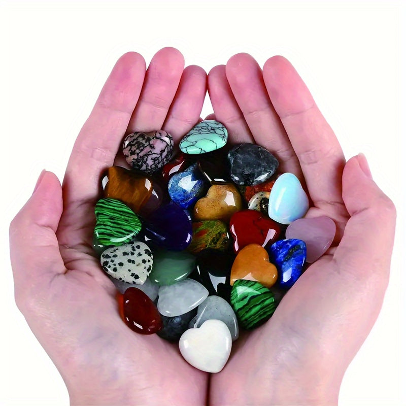 Heart Shaped Crystal Stones Set of 30 Assorted Styles for Gift Giving