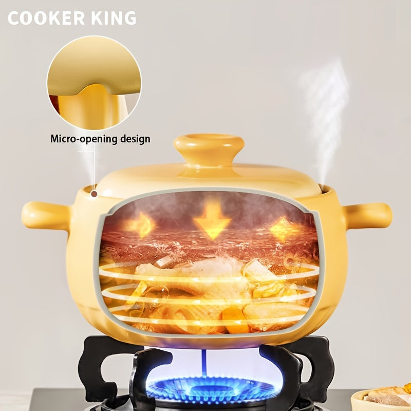 Керамическая кастрюля COOKER KING - Устойчивая к высоким температурам, без трещин, идеальная для газовой плиты, отлично подходит для супов и запеканок, доступна в размерах 2.5/3.5/4.5L