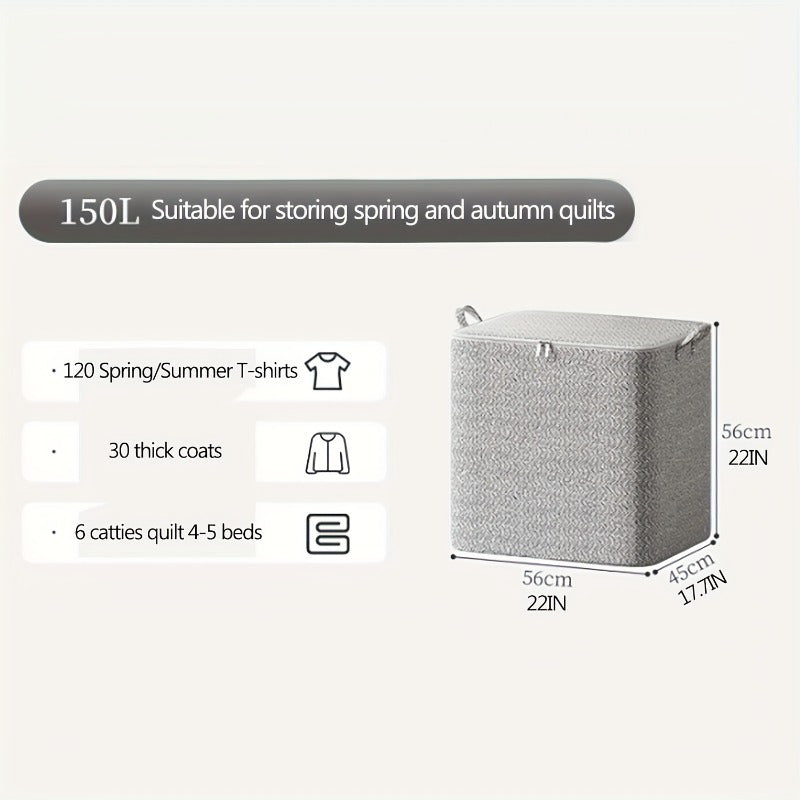 Large Washable Polyester Folding Storage Bag with Handles for Clothes and Toys