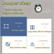 Embroidered 3D Washable Pillows for Neck Support Side Sleepers Set of 2