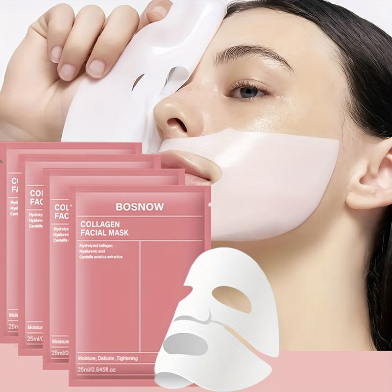 Unisex Collagen Face Masks Pack Hydrating Firming Hypoallergenic 4 Pieces