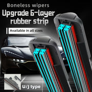 Lámina de limpiaparabrisas duradera para todas las estaciones, de 6 capas, para coches, de 35.56cm a 71.12cm