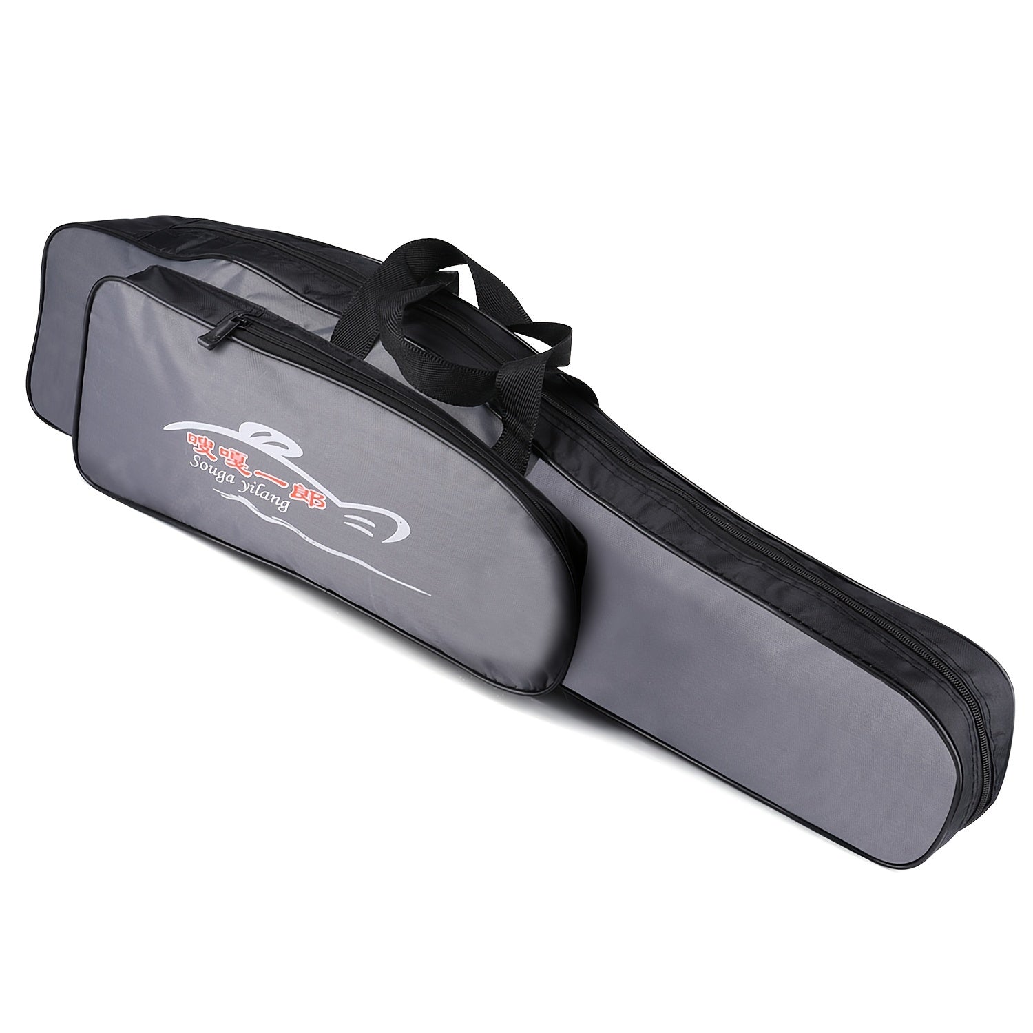 Canvas Fishing Rod Bag Waterproof Large Capacity Dual-Layer Zipper Travel Storage