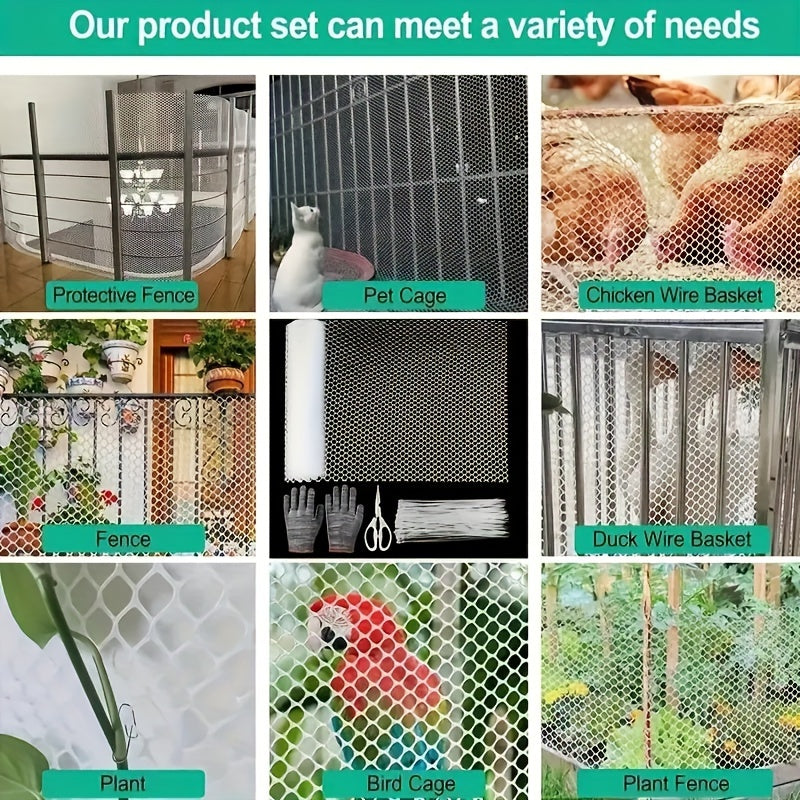 White Plastic Mesh Pet Safety Fence Balcony Fall Prevention Cuttable Mesh