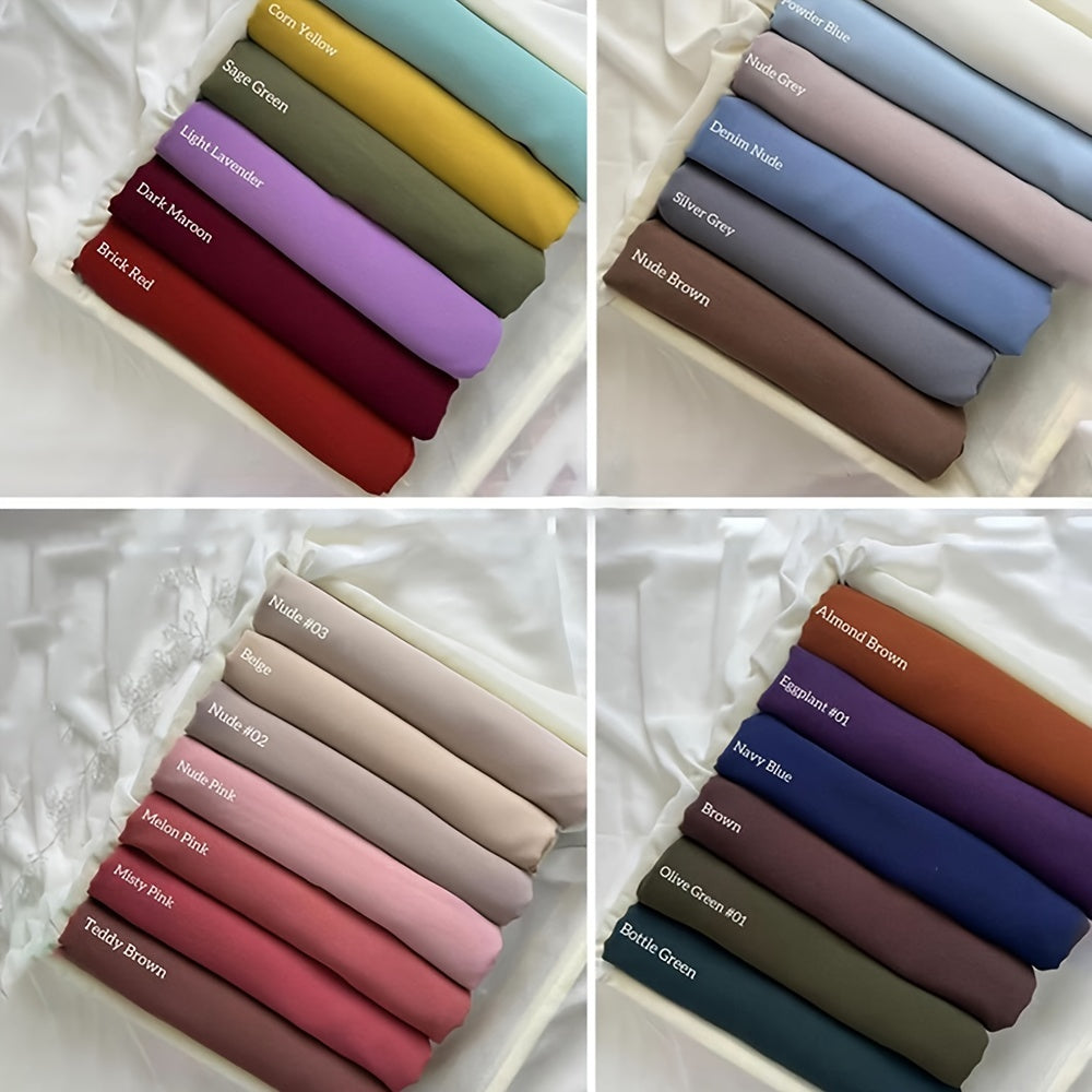 Women's Polyester Hijab Scarves Set of Six Breathable Woven Religious Headscarves in Assorted Colors